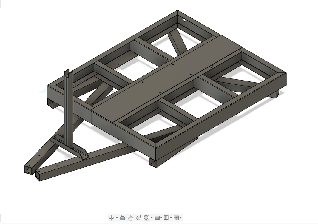 3D-modell av släpkärra i stål